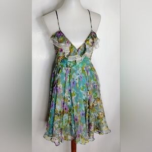 ARYN K SILK FLORAL DRESS